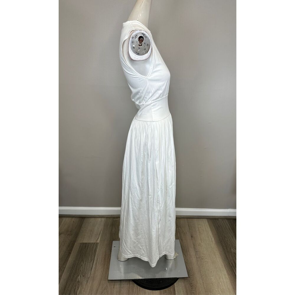 NWT Toteme Sleeveless Cotton Jersey Crew Neck Midi Tee Dress Off White XXS $290 - Picture 8 of 10